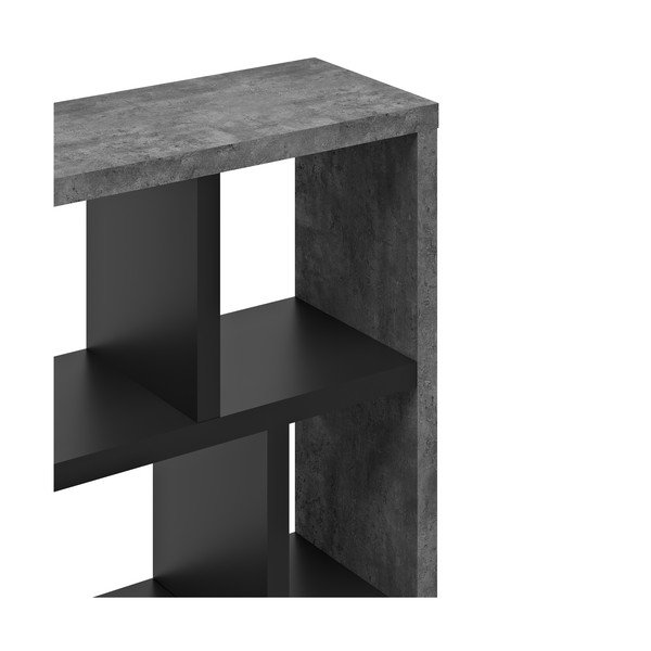 Fekete-sötétszürke könyvespolc beton dekorral 70x159 cm Berlin – TemaHome-image-3