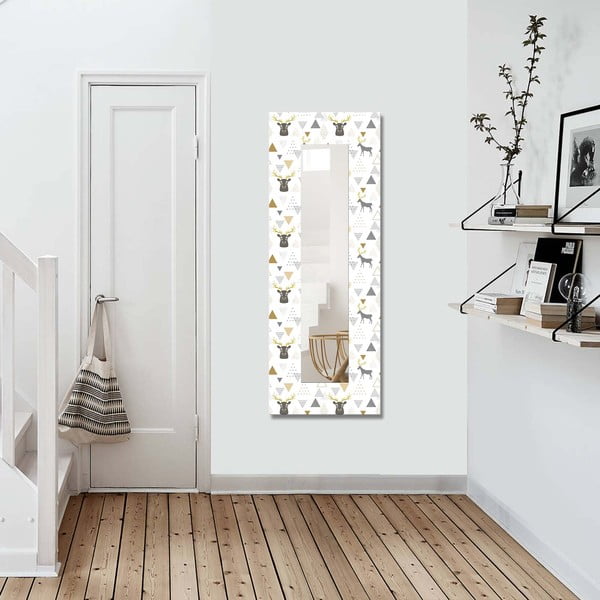 Fali tükör tömörfa kerettel 40x120 cm – Wallity-image-1