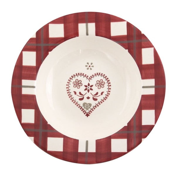 Chalet piros-fehér tányér, 21,5 cm - Antic Line