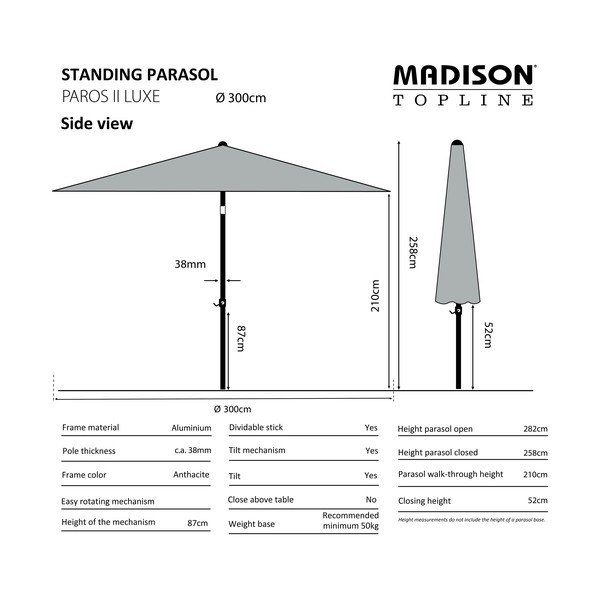 Bézs napernyő ø 300 cm Paros II - Madison-image-1