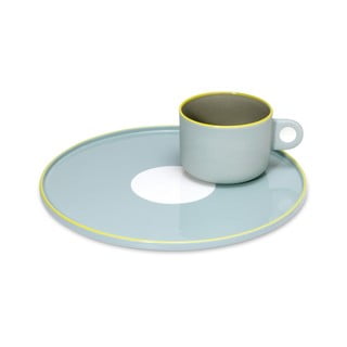 Greta kék agyagkerámia csésze és tányér, 250 ml - Remember