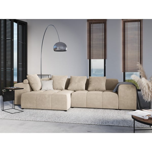 Bézs bársony párna moduláris kanapéhoz Rome Velvet - Cosmopolitan Design-image-4