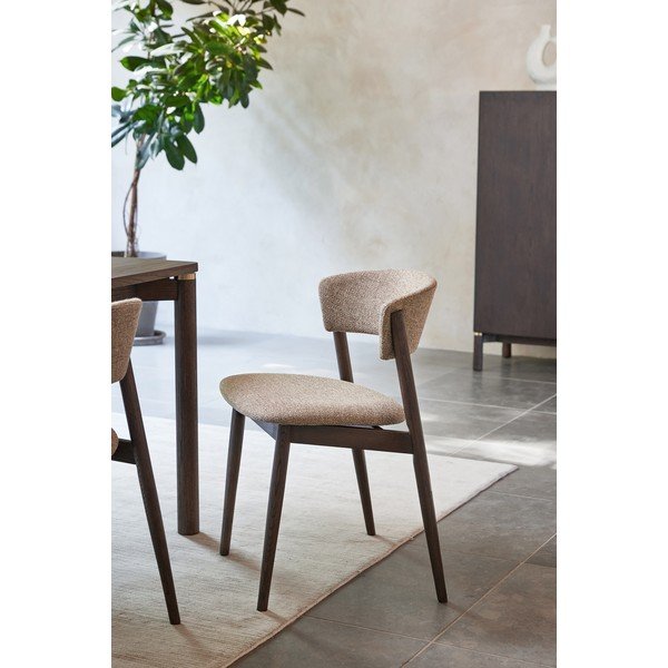 Bézs-sötétbarna fém étkezőszék szett 2 db-os Revere – Unique Furniture-image-2