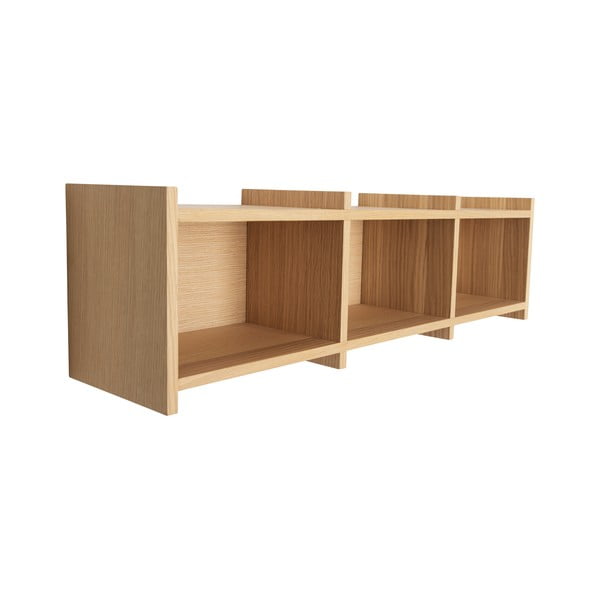 Natúr színű többszintes fali polc tölgyfa dekorral 80 cm Focal – Hübsch-image-3