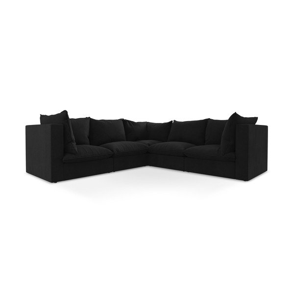 Fekete sarokkanapé Manao – Makamii