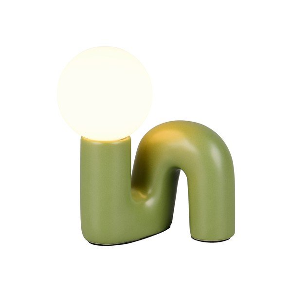 Zöld kerámia asztali lámpa (magasság 21,5 cm) Quinn – Reality-image-3