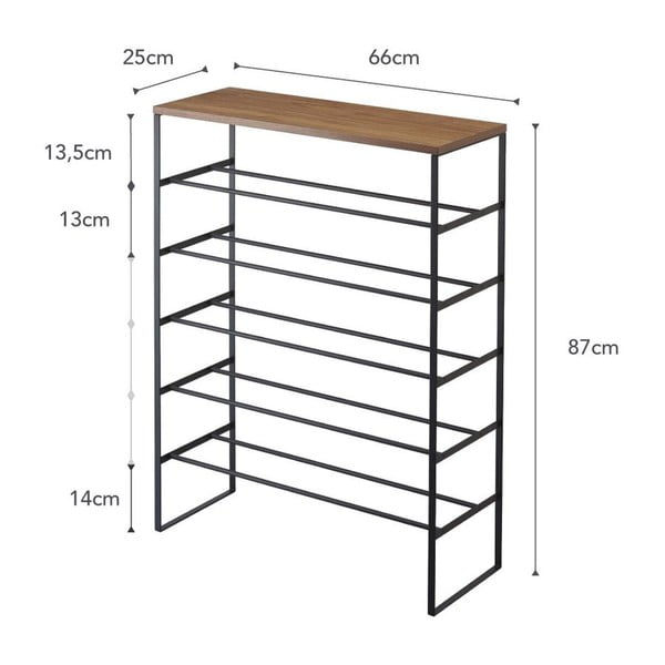 Fekete fém cipőtartó Tower – YAMAZAKI-image-4