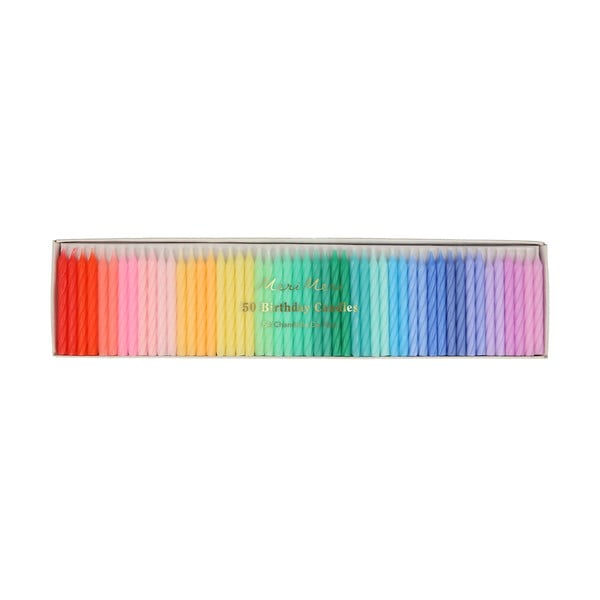 Tortagyertya készlet 50 db-os Rainbow Twisted Mini – Meri Meri