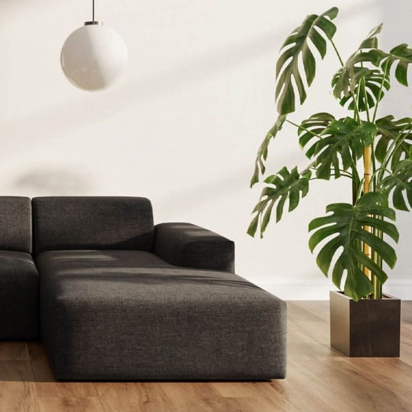 Antracitszürke sarokkanapé (jobb oldali-heverő résszel) Villet – Rodier-image-3