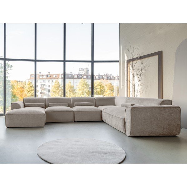 Bézs sarokkanapé (jobb oldali) Flex Felix – Miuform-image-1