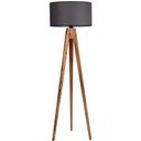 Sötétszürke-natúr színű állólámpa textil búrával (magasság 153 cm) Tripod – Opviq lights