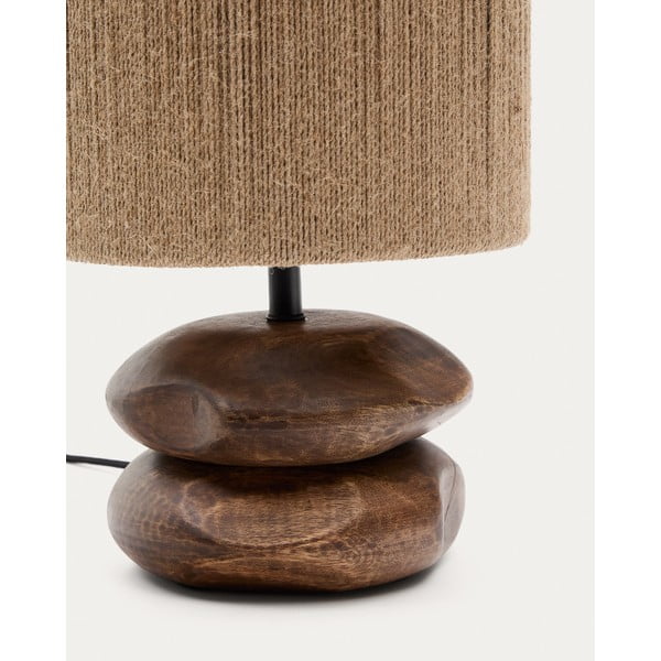 Sötét natúr színű akácfa asztali lámpa (magasság 43 cm) Kor – Kave Home-image-3