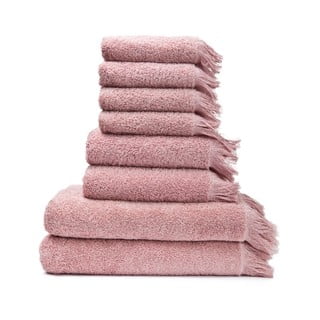 6 db rózsaszín 100% pamut törölköző és 2 db fürdőlepedő - Bonami Selection
