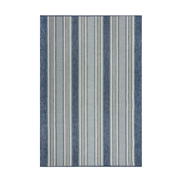 Kékeszöld kültéri-beltéri szőnyeg 120x170 cm Roma Stripe – Flair Rugs