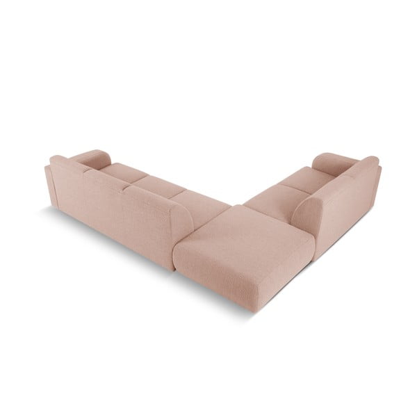 Rózsaszín buklé sarokkanapé (bal oldali) Molino – Micadoni Home-image-3
