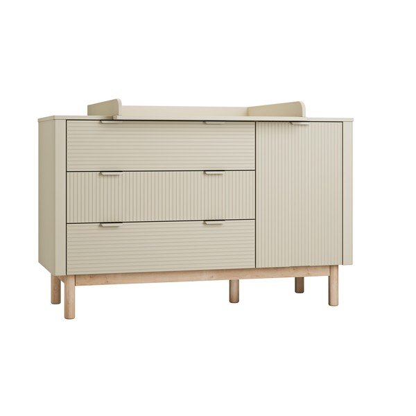Bézs alacsony gyerek komód 144,5x52 cm Miloo – Pinio-image-2