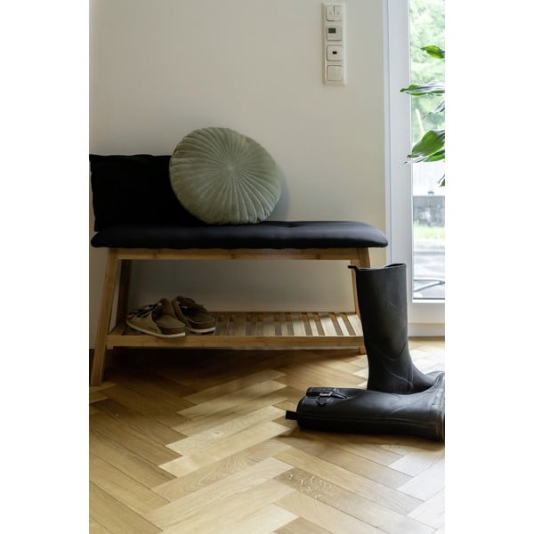 Fekete-natúr színű bambusz ülőkés cipőtartó Ecori – Wenko-image-1