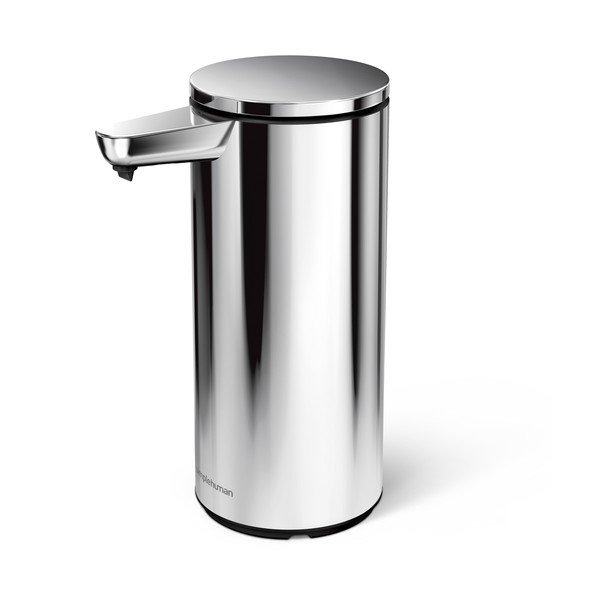 Fényes ezüstszínű automata acél szappanadagoló 266 ml – simplehuman