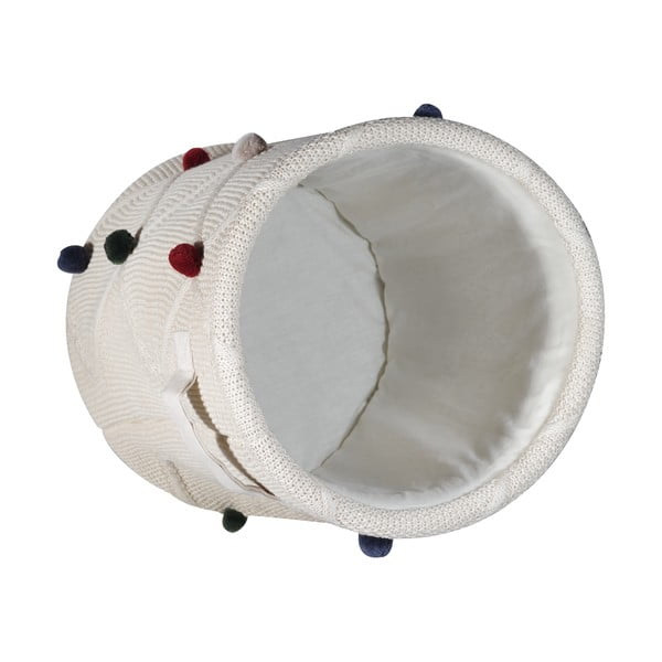Krémszínű textil játéktároló kosár ø 30x35 cm Creme – Kindsgut-image-4