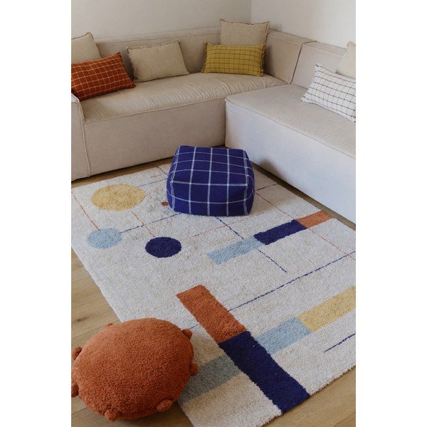 Bézs mosható-kézi szövésű pamut szőnyeg 170x240 cm Geometrical Shapes – Lorena Canals-image-4