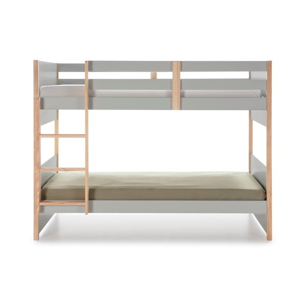Kiara szürke gyerek emeletes ágy borovi fenyő lábakkal, 90 x 190 cm - Marckeric-image-3