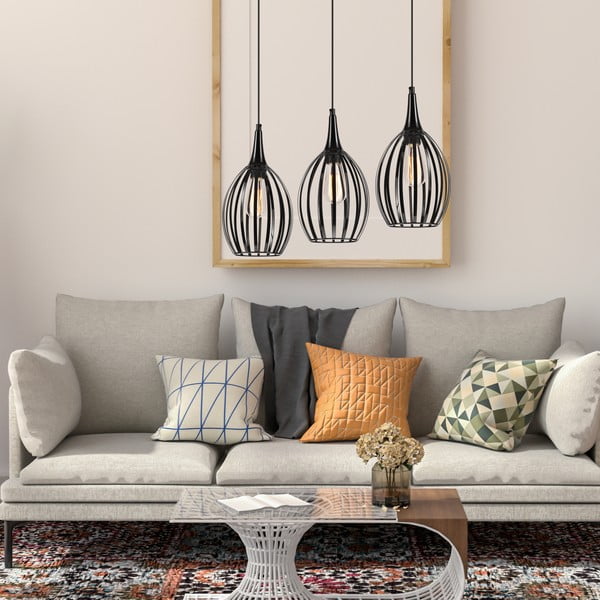 Fekete függőlámpa ø 17,5 cm Vincent – LAMKUR-image-2