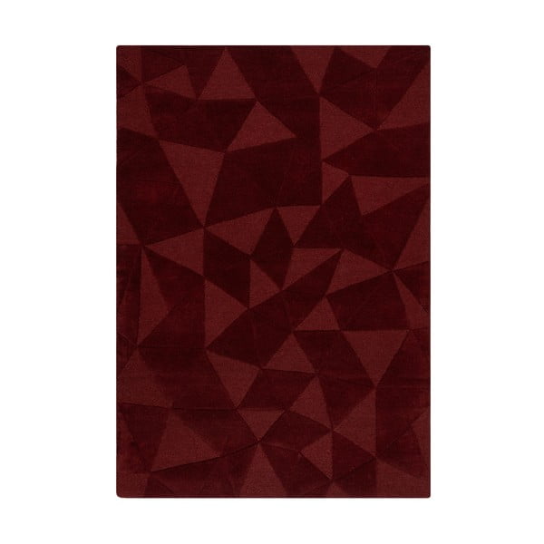 Borvörös kézi szövésű gyapjú szőnyeg 160x230 cm Shard Red – Flair Rugs