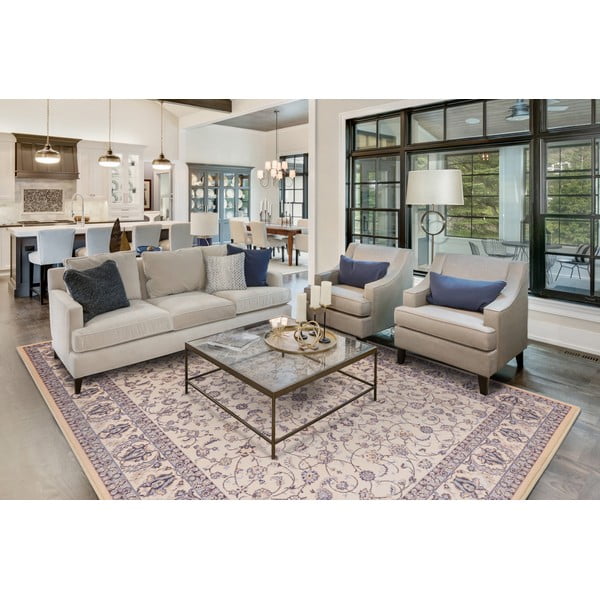 Krémszínű gyapjú szőnyeg 160x240 cm Philip – Agnella-image-1