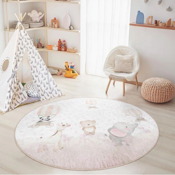 Mosható gyerek szőnyeg ø100 cm Dainty Animals – Mila Home-image-2