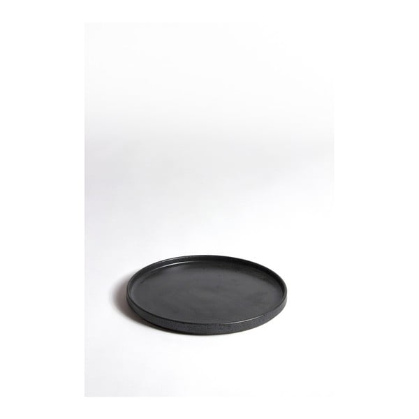Assiette Granite Noir GM fekete kerámia tálca, ⌀ 23,7 cm - ComingB