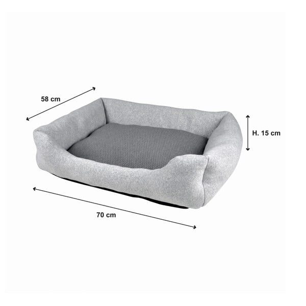 Világosszürke fekhely kutyáknak 70x58 cm Graphene – Love Story-image-4