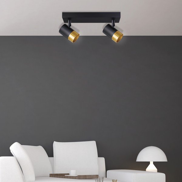 Fekete-aranyszínű mennyezeti lámpa fém búrával 34x5.5 cm Tobi – Candellux Lighting-image-1