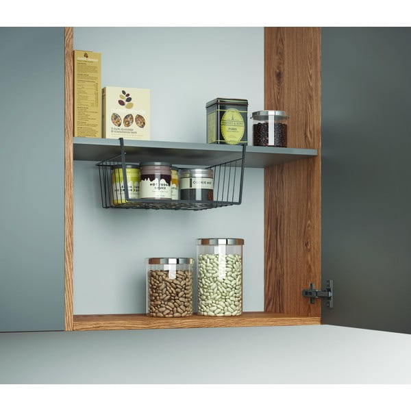 Fekete konyhai függőkosár, hosszúság 30 cm - Metaltex-image-1