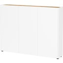 Fehér szekrény tölgyfa dekorral 138x105x25 cm Libbiano – Germania