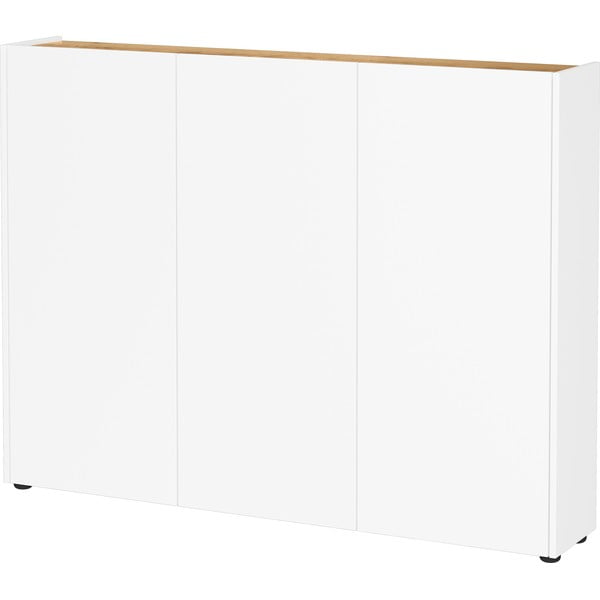 Fehér szekrény tölgyfa dekorral 138x105x25 cm Libbiano – Germania
