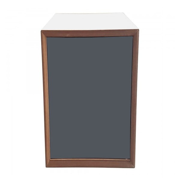 PIXEL kocka polcokkal, fehér kerettel és grafit színű ajtóval, 40 x 80 cm - Ragaba