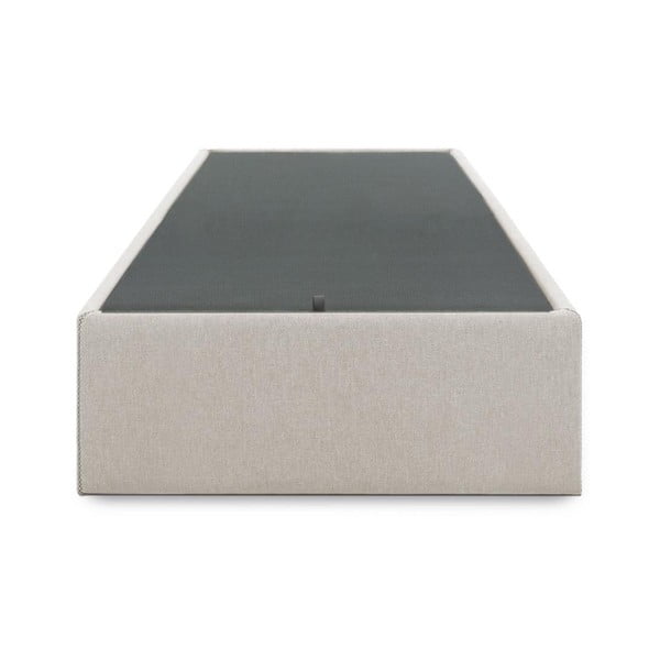 Bézs kárpitozott ágyneműtartós egyszemélyes ágy 90x190 cm Matters – Kave Home