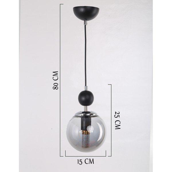 Fekete-szürke függőlámpa üveg búrával ø 15 cm Marble – Squid Lighting-image-2