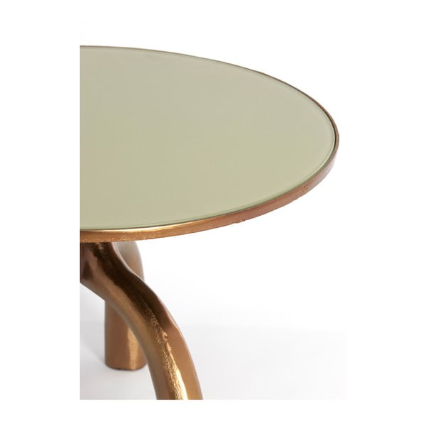 Bronzszínű-bézs üveg kerek dohányzóasztal ø 65 cm Mello – Light & Living-image-1