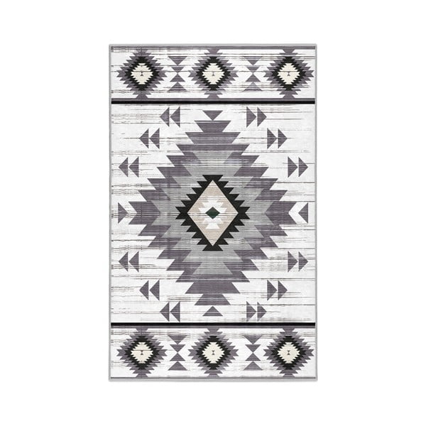 Világosszürke mosható szőnyeg 80x150 cm Ethnic Geo – Mila Home