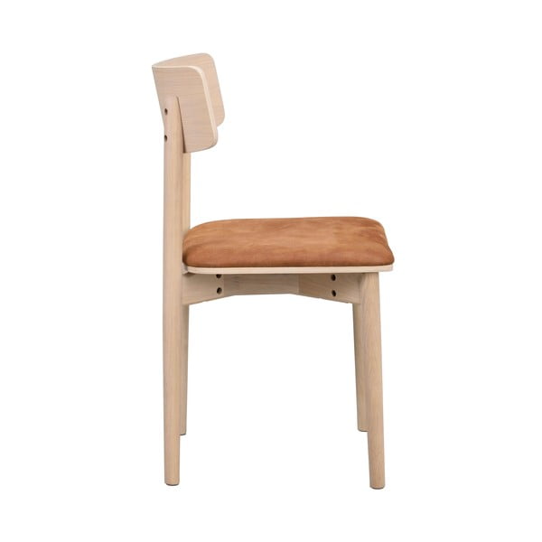 Konyakbarna-natúr színű bőr utánzat étkezőszék szett 2 db-os Wolcott – Rowico-image-4