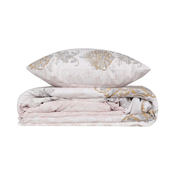 Barna-bézs egyszemélyes pamut ágyneműhuzat 140x200 cm Daisy – Mijolnir-image-2