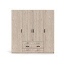 Natúr színű ruhásszekrény tölgyfa dekorral 196x200 cm Sprint – Tvilum