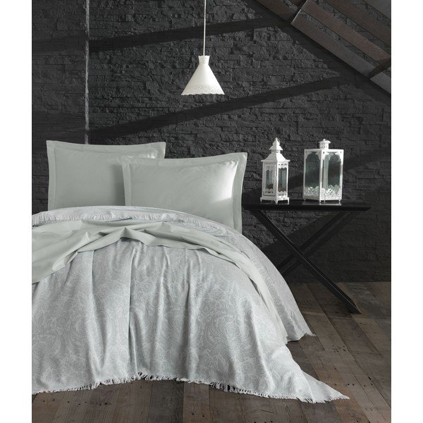 Nish Water Green ágytakaró és 2 db párnahuzat, 240 x 260 cm - EnLora Home