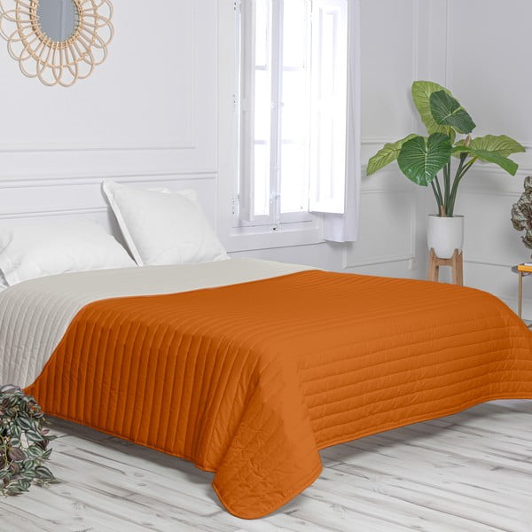 Narancssárga-bézs pamut steppelt ágytakaró 240x260 cm Dash – Happy Friday