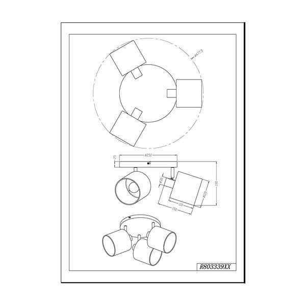 Fehér mennyezeti lámpa Tommy – Reality-image-2