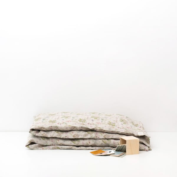 Nature bézs len gyerek ágyneműhuzat, 140 x 200 cm - Linen Tales-image-2