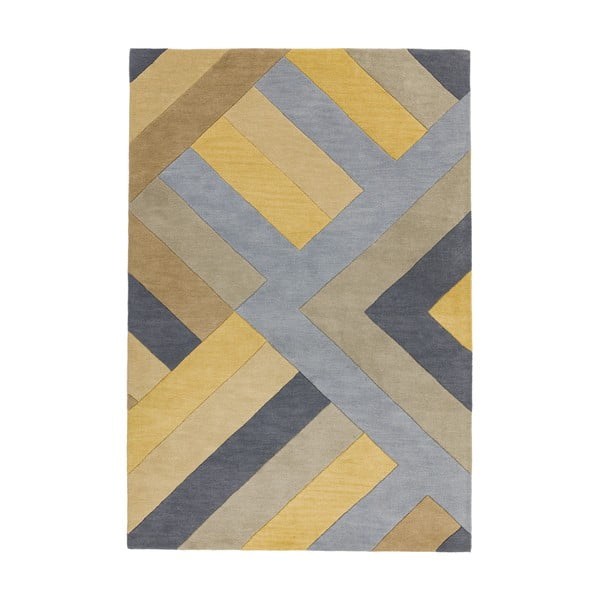 Big Zig szürke-sárga szőnyeg, 200 x 290 cm - Asiatic Carpets