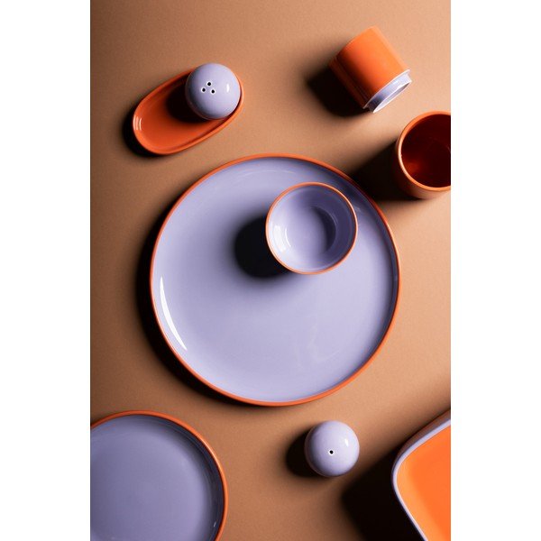 Narancssárga-lila kőedény tányér ø 26 cm Duo – ONA-image-1