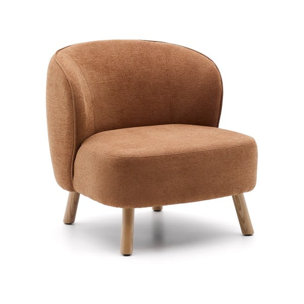Terrakotta színű zsenília fotel Ulit – Kave Home
